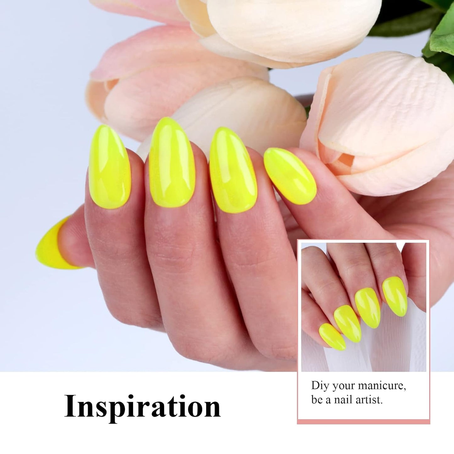 Imtiti Neon Gel Nail Polish, 0.5 Fl Oz Neon Yellow LED U V Gel Polish DIY Nail Art Starter Manicure Salon Kit