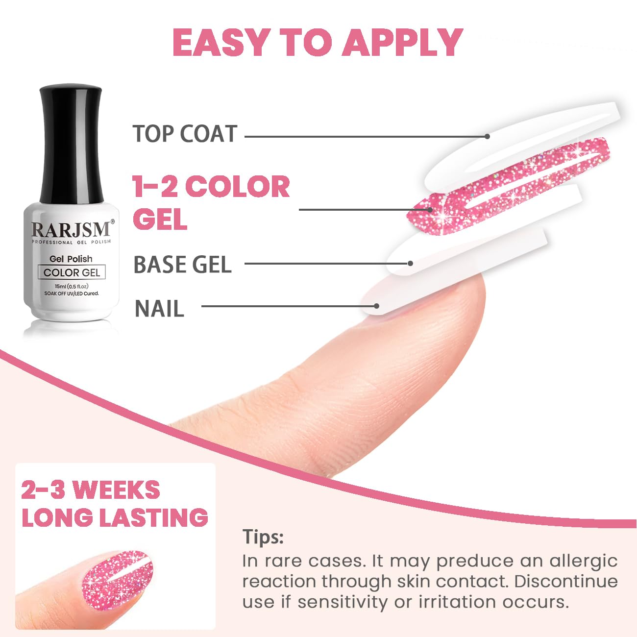 RARJSM Reflective Glitter Gel Nail Polish Nude Hot Pink Sheer Jelly Gel Polish Flash Diamond Sparkle Rainbow Silver Shimmer Pigments Soak off Curing Requires 15ml Single Bottle for Home Salon