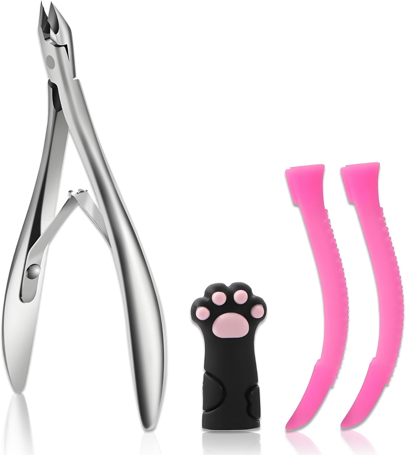 Cuticle Nippers, Professional Accurate Fast Sharp Small Jaw Cuticle Cutters, Nail Cuticle Cutting Pliers, Nail Dead Skin Remover Tool,Stainless Steel Cuticle Trimmer, Silver, Jaw 4mm