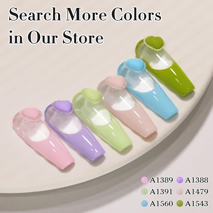 Double Rhythm 0.50 OZ Gel Polish Hema Free Same Color Same Bottle Golden Round Translucent Neutral Natural Milky 15 ML Jelly UV Polish Art DIY at Home (Pastel Green-C1391)