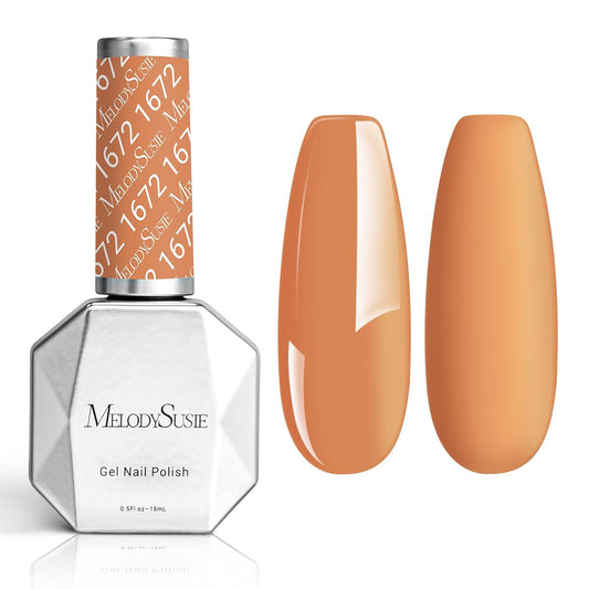 MelodySusie Thick Peach Nude Gel Nail Polish,0.5fl oz Soak Off UV LED Orange Gel Polish Halloween Christmas Gift for Women Nail Art Manicure Salon DIY Nail Design Decoration at Home-1672