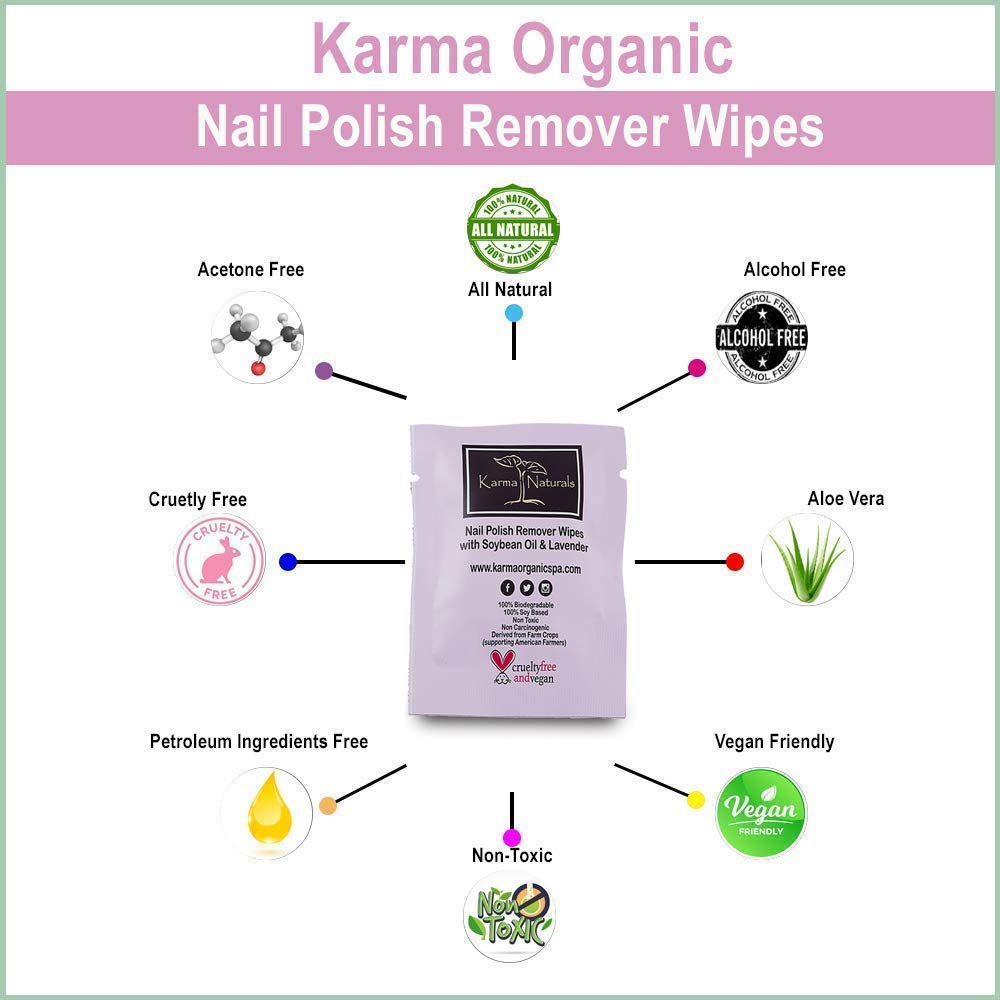 Unscented Nail Polish Remover with Amazing Nail Polish Remover Wipes & Lavender Remover