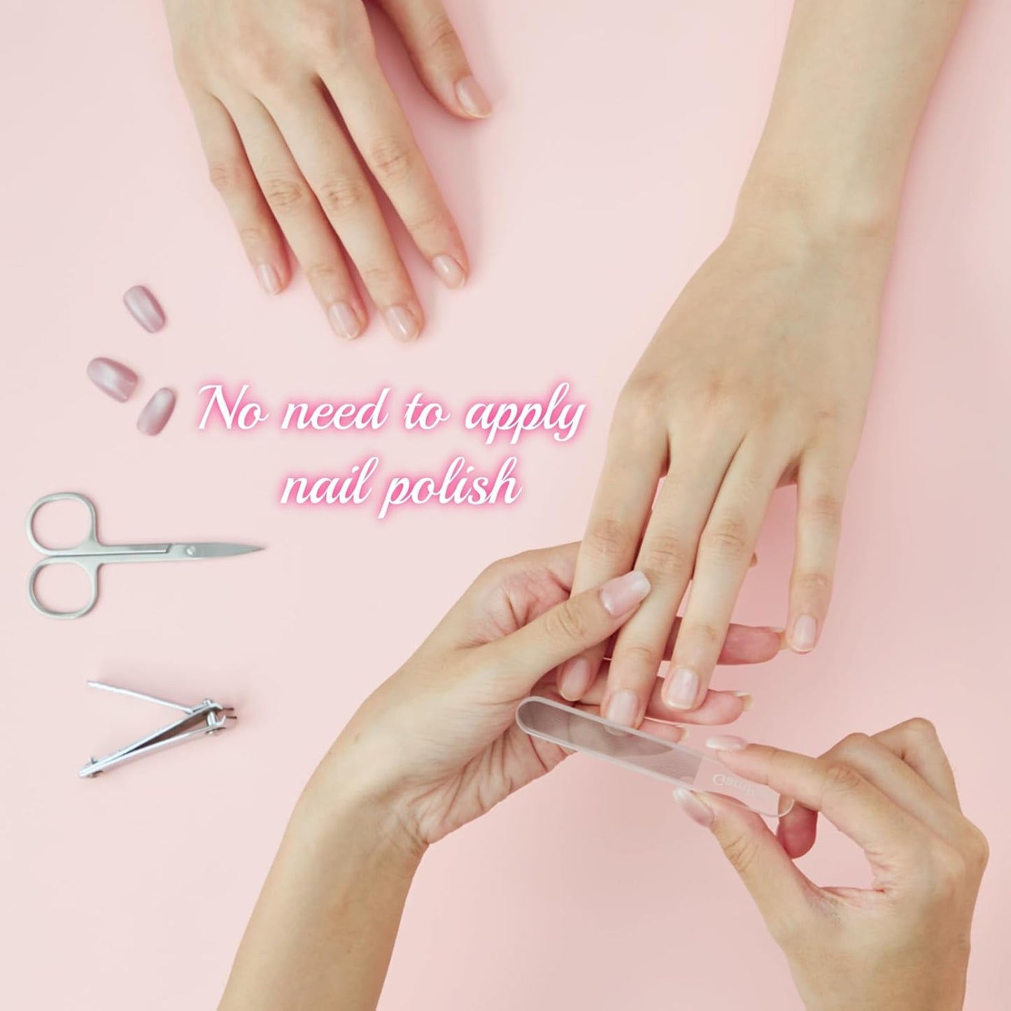 3PCS Glass Nail Files for Natural Nails - Reusable High-Quality Glass Nail File with Fine Abrasive Particles, Trims Shines and Buffs Nails, Safe Nail-Friendly Physical Polishing