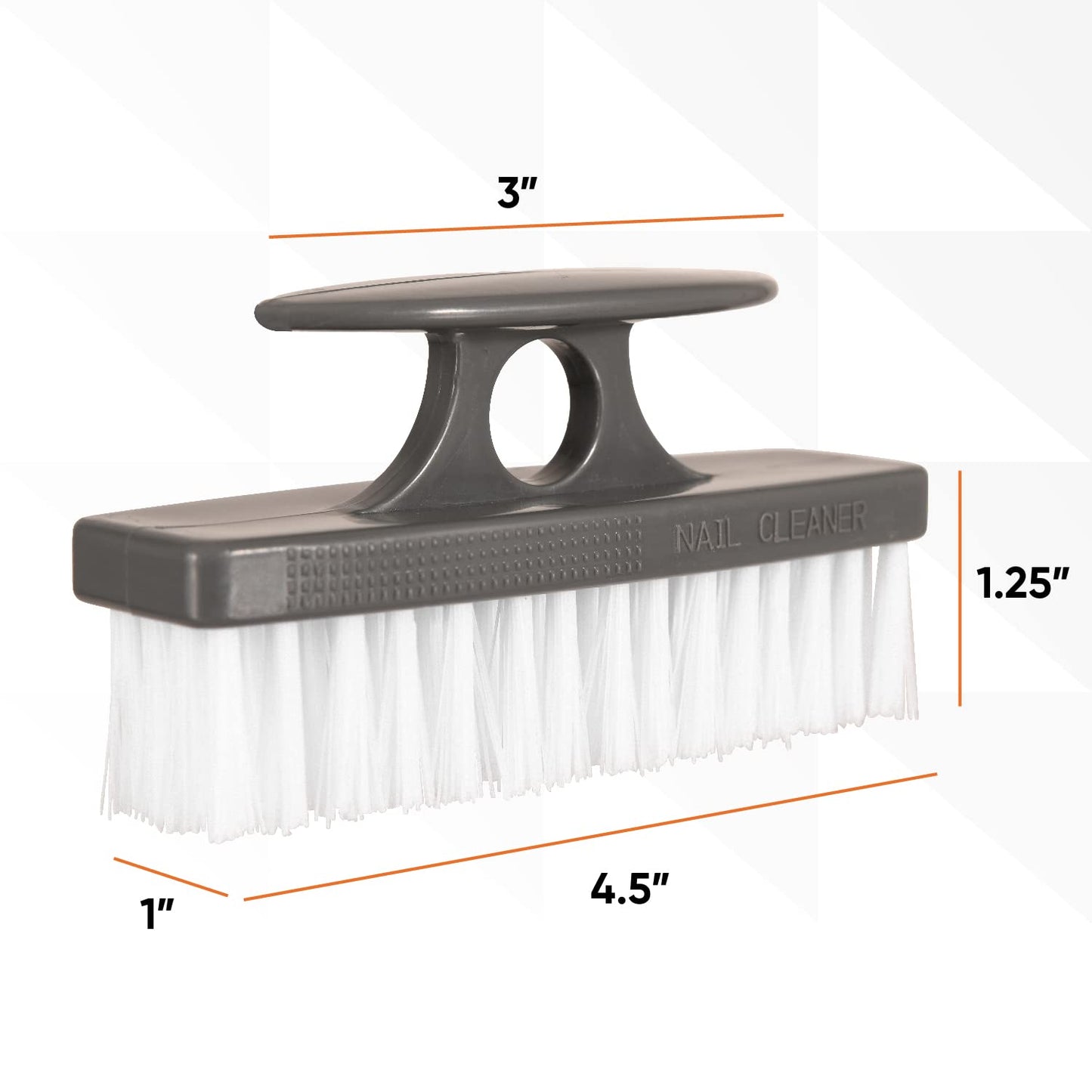 Superio Nail Brush for Cleaning Fingernails, Toe & Foot - All-Purpose Stiff Cleaning Brush for Home, Kitchen, Work - Black