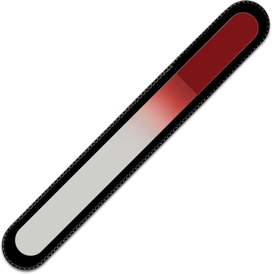 Color Crystal Nail File in Black Pouch - Large/Professional Size - Czech Tempered Glass - Handmade in Czech Republic