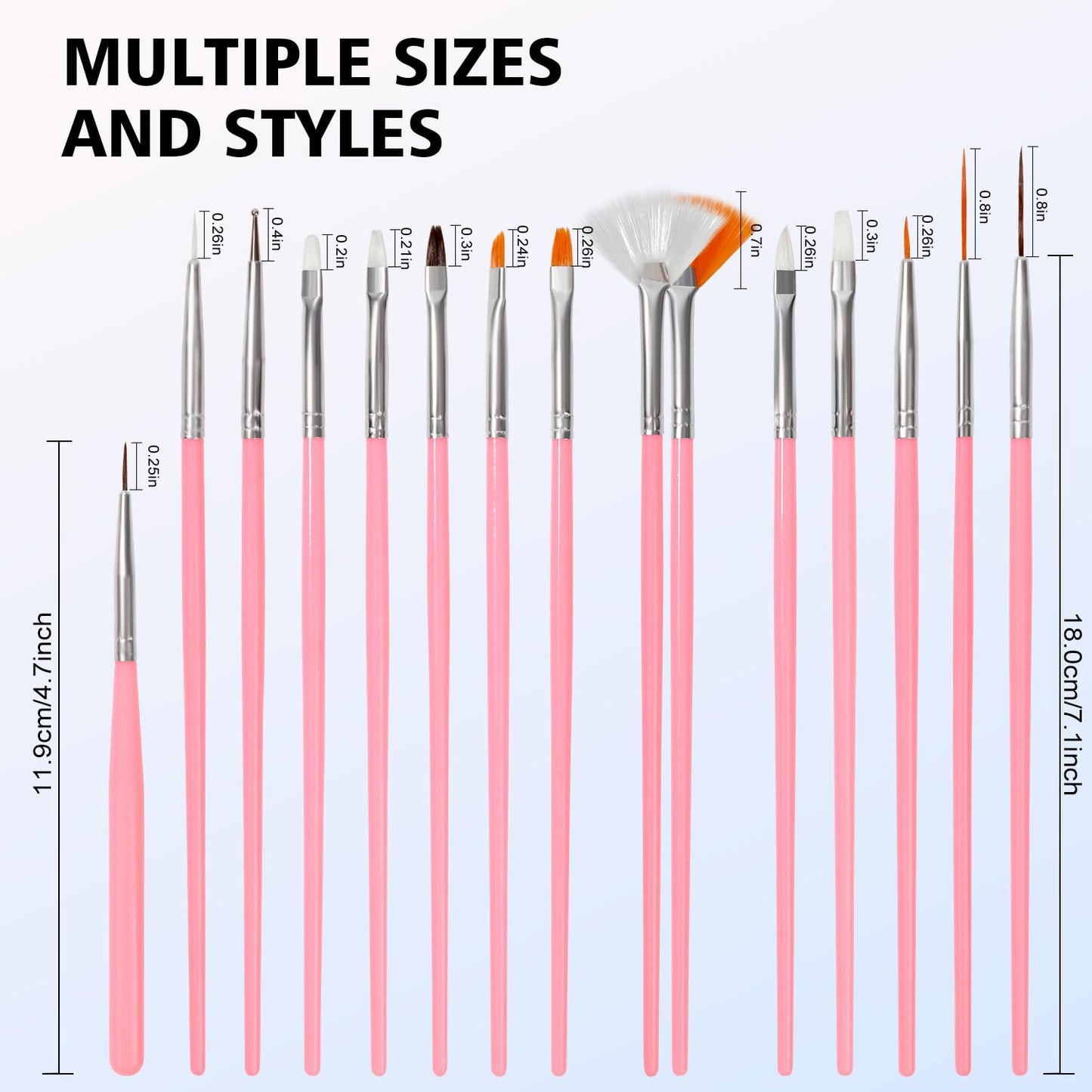 Nail Art Tools, Nail Holder for Painting Nails, 15 PCS Nail Art Brushes, 5 PCS Nail Dotting Tool, Nail Stand for Home DIY & Salon Nail Art Design