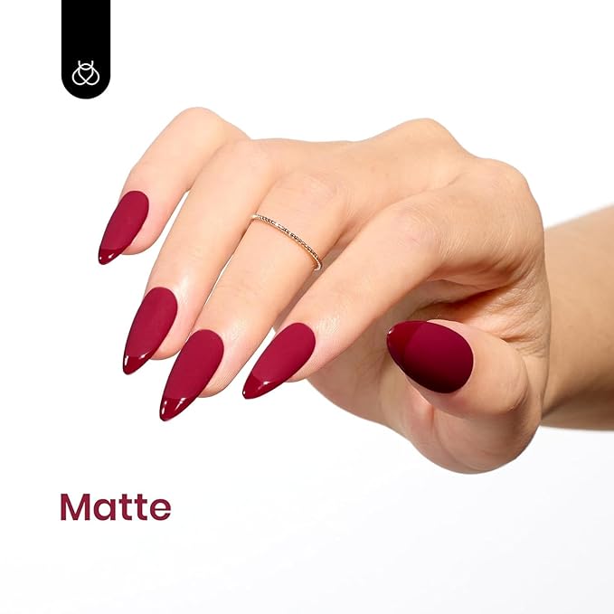 Beetles Red Gel Nail Polish - Dark Red Color Soak Off Mulled Wine Gel Polish Retro Modern 1Pcs 15ml Nail Art Manicure Fall Salon