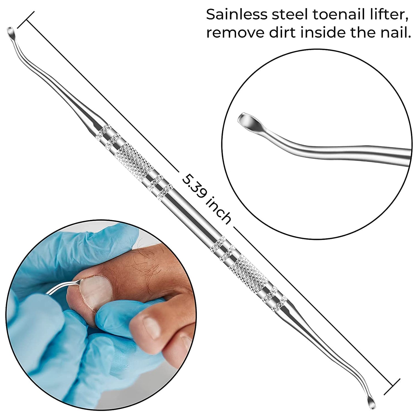 JTIEO 12PCS Toenail Clippers Heavy Duty for Thick Toenails Toe Nail Kit Ingrown Toenail Removal Kit (Blue)