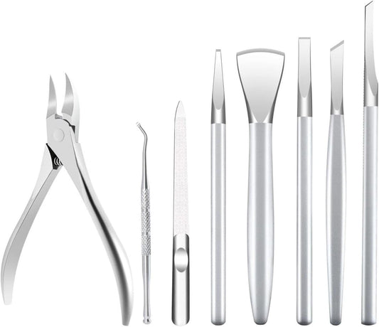 Pedicure Tools for Feet,Ingrown Toenail Treatment,Ingrown Toenail Removal Kit,Pedicure Set,Toenail Grooming Kit,Top Notch Foot Blade, Super Sharp Toenail Clippers (8 Pack)