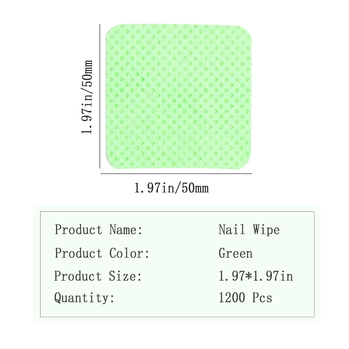 1200PCS Lint Free Nail Wipes Lint Free Wipes, Glue Wipes for Eyelash Extension, Glue Cleaning Wipe Lint Free Non Lint Nail Wipes, Soft Gel Nail Polish Remover Pads Wipes for Lash Extensions (Green)