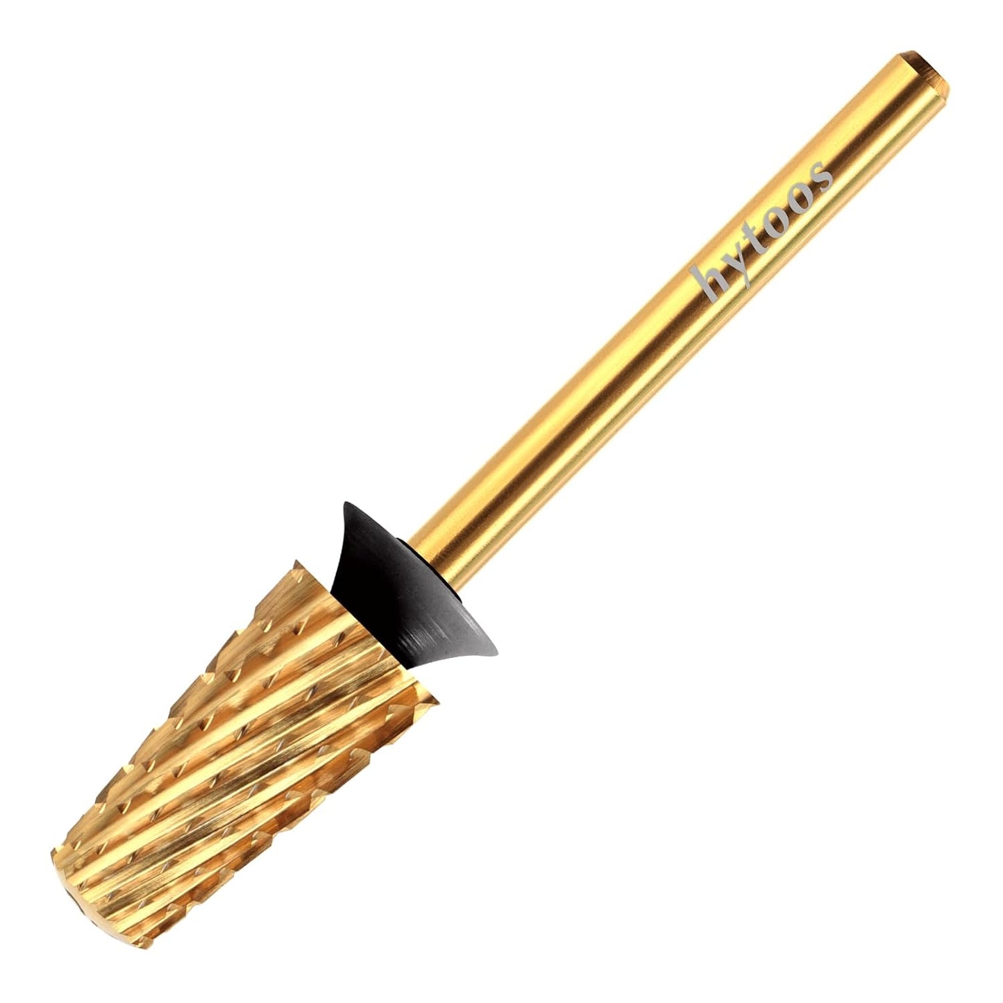Safety Carbide Tapered Nail Drill Bits,Titanium Coating Round Top 3/32 Manicure Bit, Two-way Rotate for Both Hand, Nails Accessories Thick Gel Remover Tool (XC, titanium)