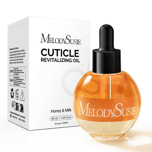 MelodySusie 50ml Honey Milk Cuticle Oil with Olive, Jojoba, Grape Seed& Sunflower Seed - Nourishing & Strengthening Treatment for Dry, Brittle Nails & Cuticles