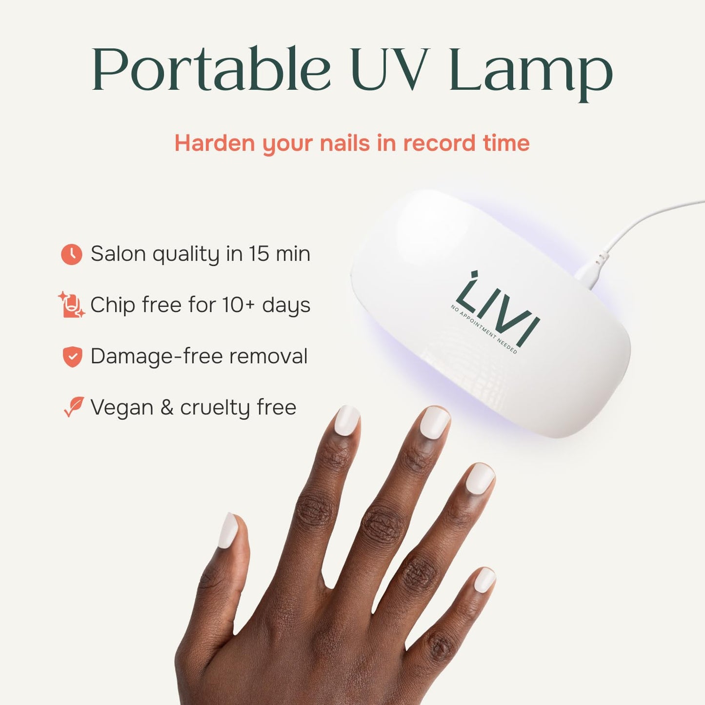 Livi Mini Gel Manicure System with UV Light – Mani Kit with 20 Nail Stickers and UV Lamp for Fast Salon-Quality Nails at Home – Long-Lasting DIY Starter Gel Polish Set (Not Everyone Can Be Me, XO)