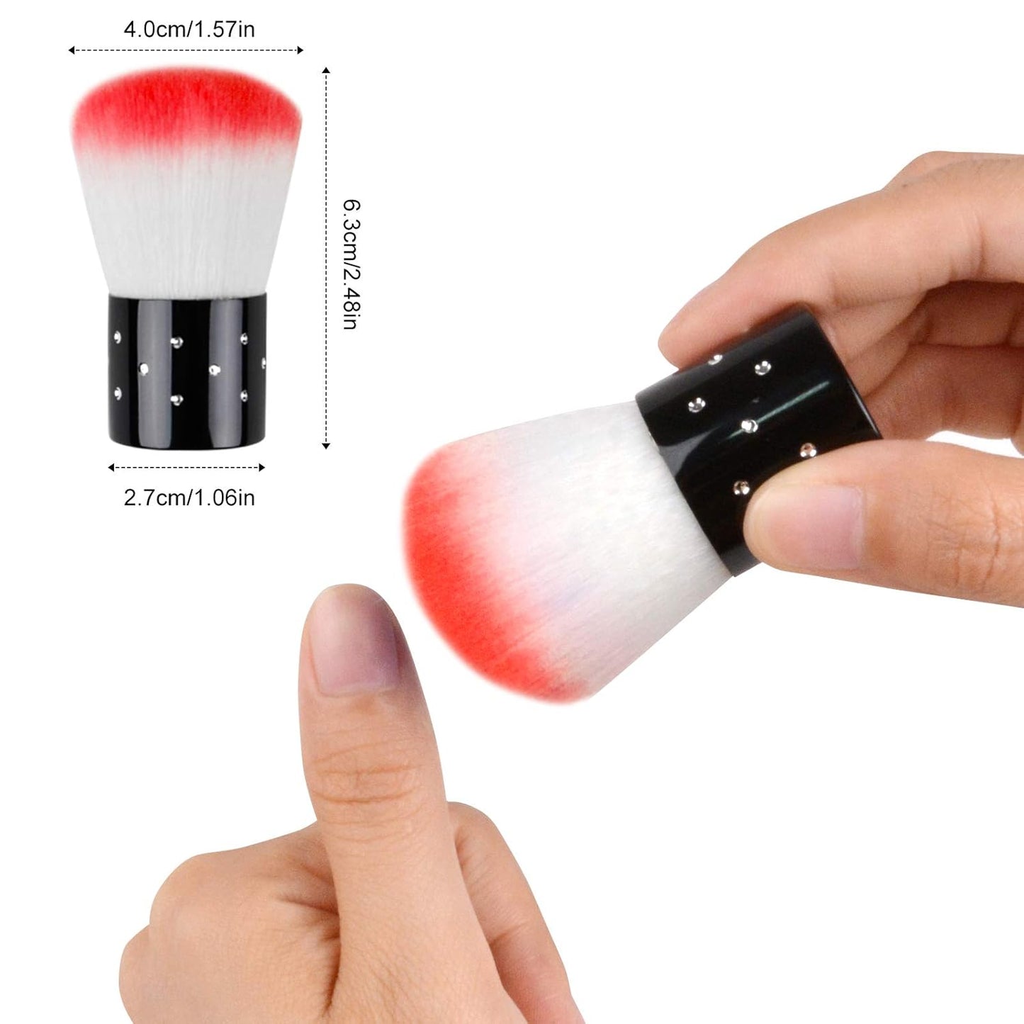 TOROKOM 19Pcs Nail Art Brush Set - Acrylic & Gel Application Kit with Dust Brush for Home Salon - Beginner Friendly (Red)