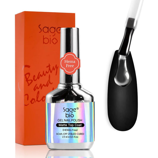 15ml Matte Top Coat for Gel Nail Polish – No Wipe, Long-Lasting Velvet Finish, Anti-Scratch, UV/LED Cured Nail Top Gel for Salon & Home Manicure