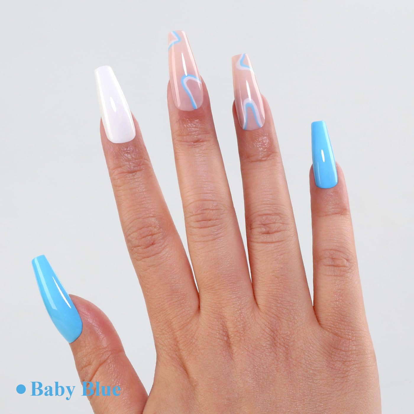 Imtiti Blue Gel Nail Polish, Baby Blue Gel Polish High Gloss Soak Off UV LED Spring Summer Art Manicure Salon DIY Design 10ML