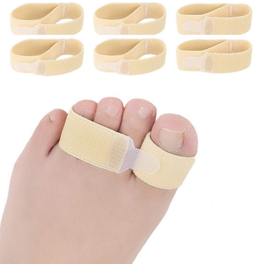 6 Pieces Broken Toe Wrap, Hammer Toe, Elastic Fabric Toe Splint Toe Straightener, Toe Cushioned Bandages Finger Protectors Straightener Hammer Toe Separators