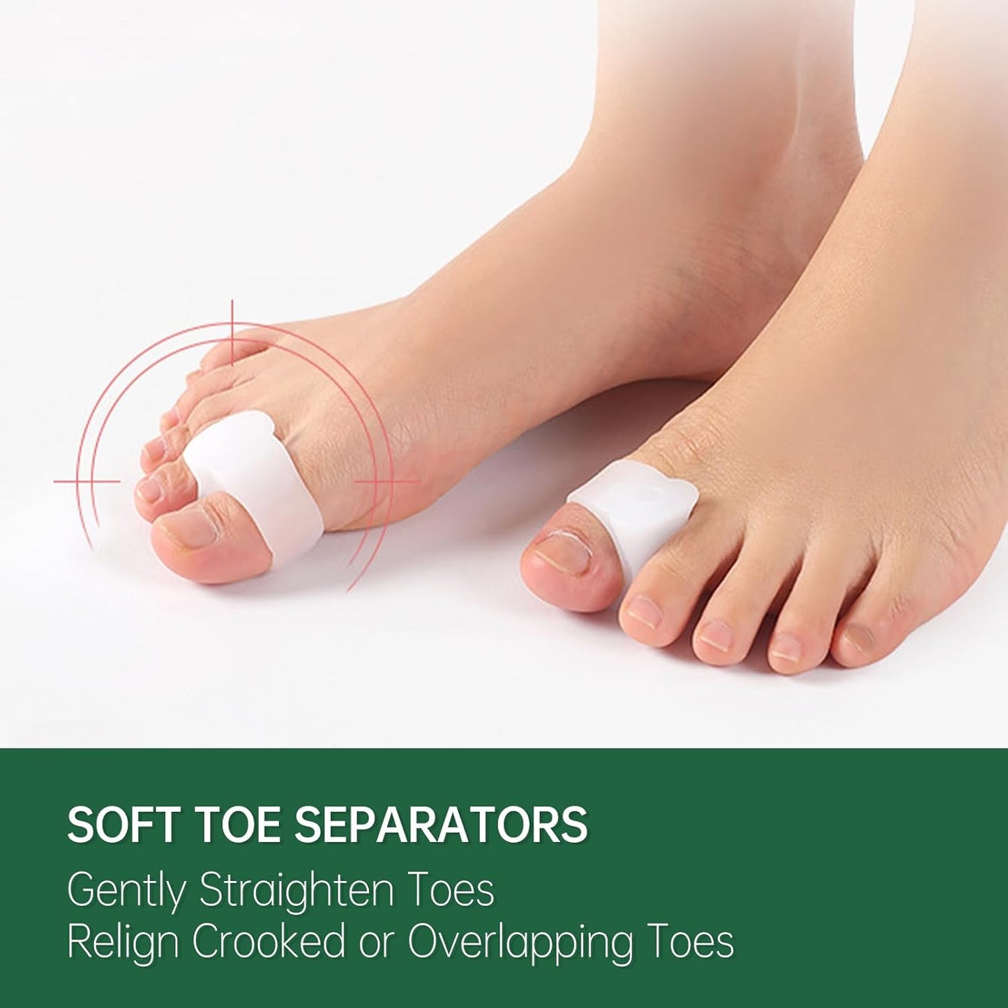Bunion Toe Corrector Spacer for Women, Pack of 10 Soft Gel Big Toe Separators for Bunion Relief