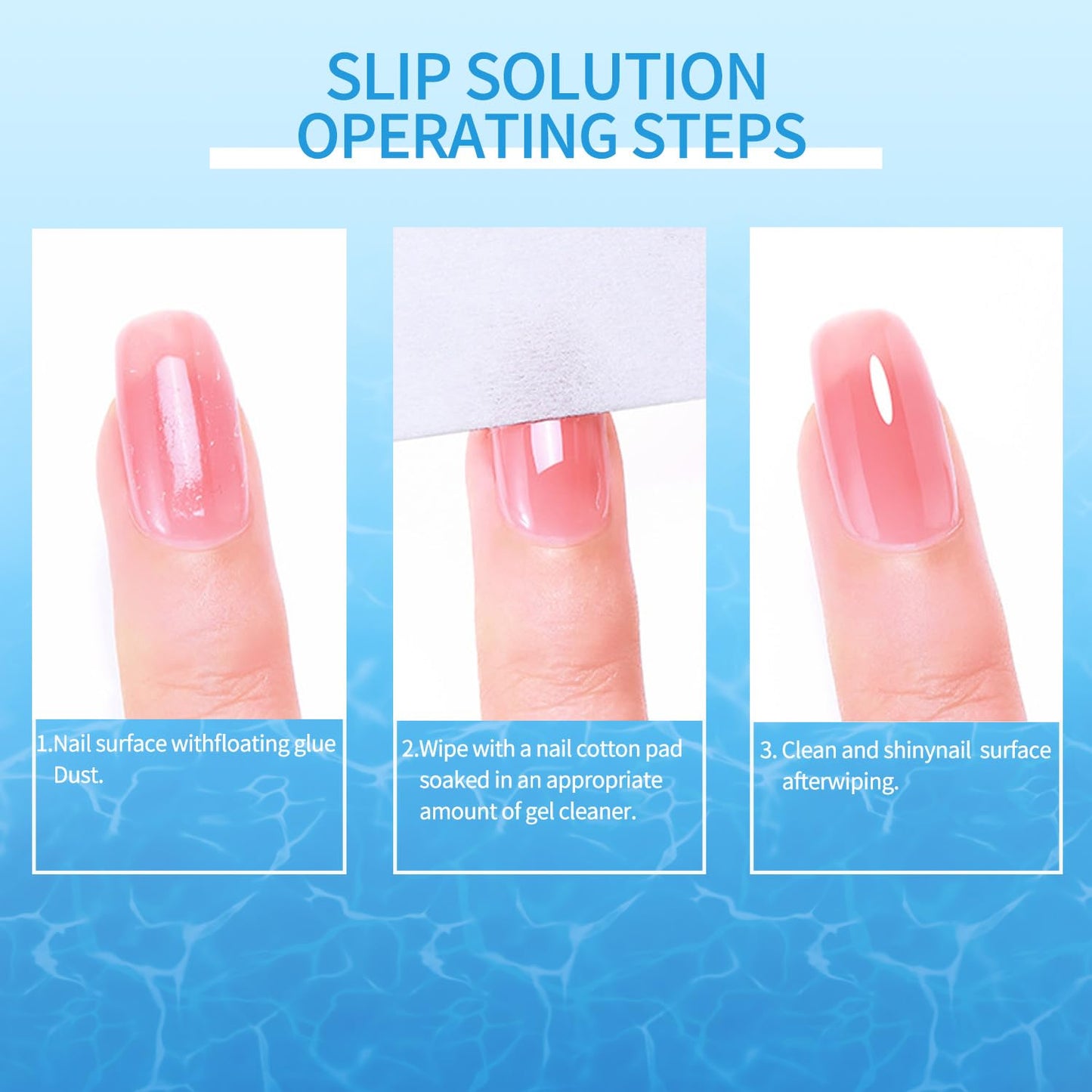 2in1 Slip Solution For Poly Nail Gel - 120ml Professional Gel Cleaner Keep Your Nails Clean and Tidy Ideal for Nail Art Design in Home or Salon