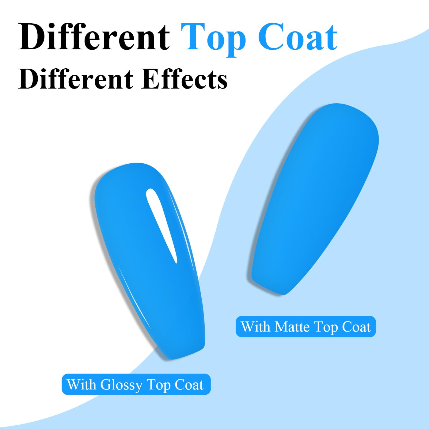 Imtiti Blue Gel Nail Polish, Bright Blue Nail Gel Polish High Gloss Soak Off UV LED spring summer Art Manicure Salon DIY Design 10ML