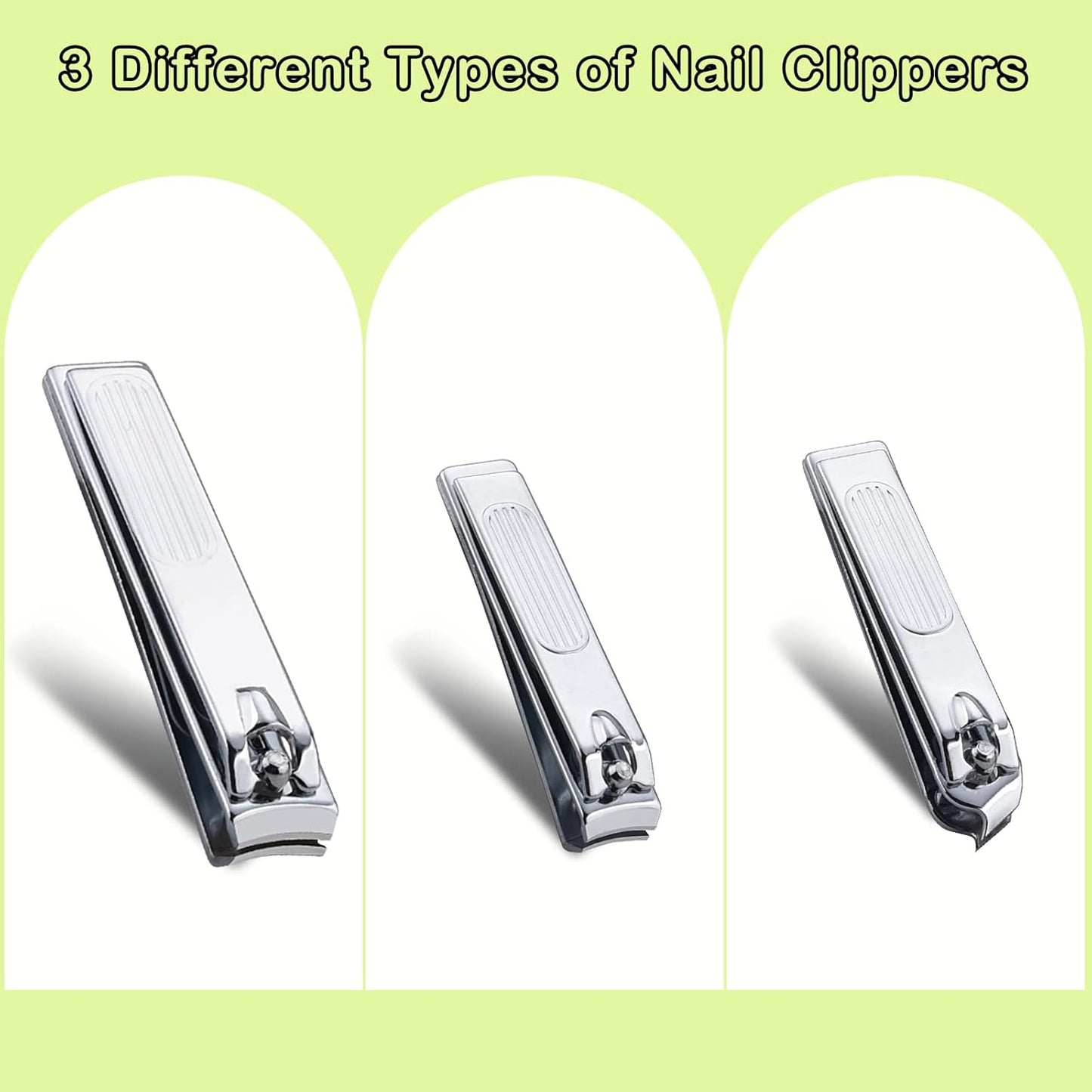 Nail Clippers Set, 6 Pcs Toenail Clippers Stainless Steel Fingernail Clippers Manicure Set with Leather Case, Idea Gift for Men Women Mom Dad Christmas Birthday, Khaki