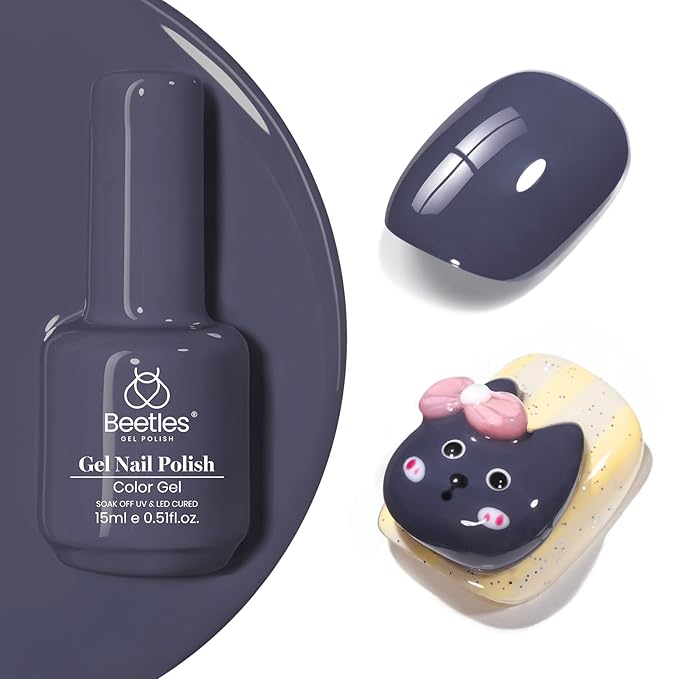 beetles Navy Blue Gel Polish - 15ML Crown Blue Borealis Gel Polish Soak Off Nail Art Manicure Salon DIY Uv Lamp Nail Design Decoration at Home