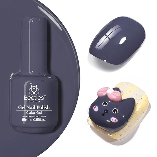 beetles Navy Blue Gel Polish - 15ML Crown Blue Borealis Gel Polish Soak Off Nail Art Manicure Salon DIY Uv Lamp Nail Design Decoration at Home