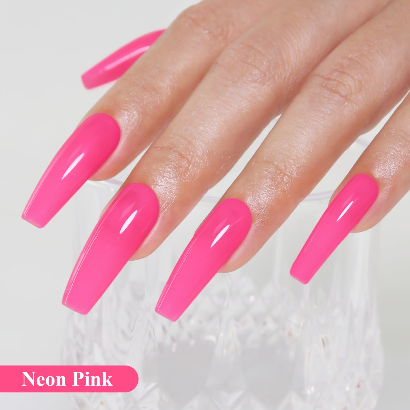 Imtiti Pink Gel Nail Polish, Neon Pink Gel Polish High Gloss Soak Off UV LED Nail Gel Polish Hot Pink Spring Summer Art Manicure Salon DIY Design 10ML