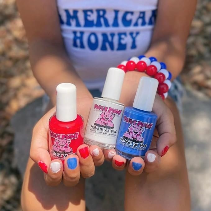 PIGGY PAINT 100% Non-toxic Girls Nail Polish - Safe, Chemical Free Low Odor for Kids, U.S. of YAY!