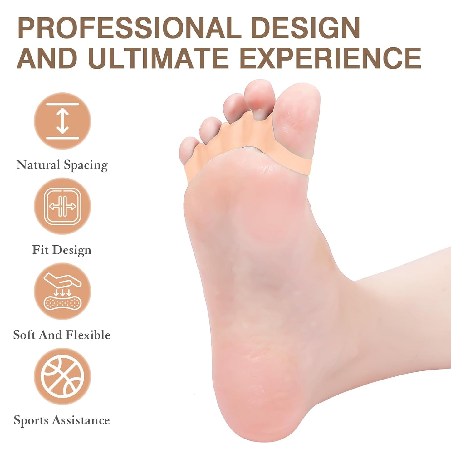 2PCS Toe Spacers for Women and Men, Toe Separators for Pedicure, Bunion Corrector, Hammer Toe Straightener, Plantar Fasciitis, Toe Spreaders for Foot Pain Relief and Foot Health.