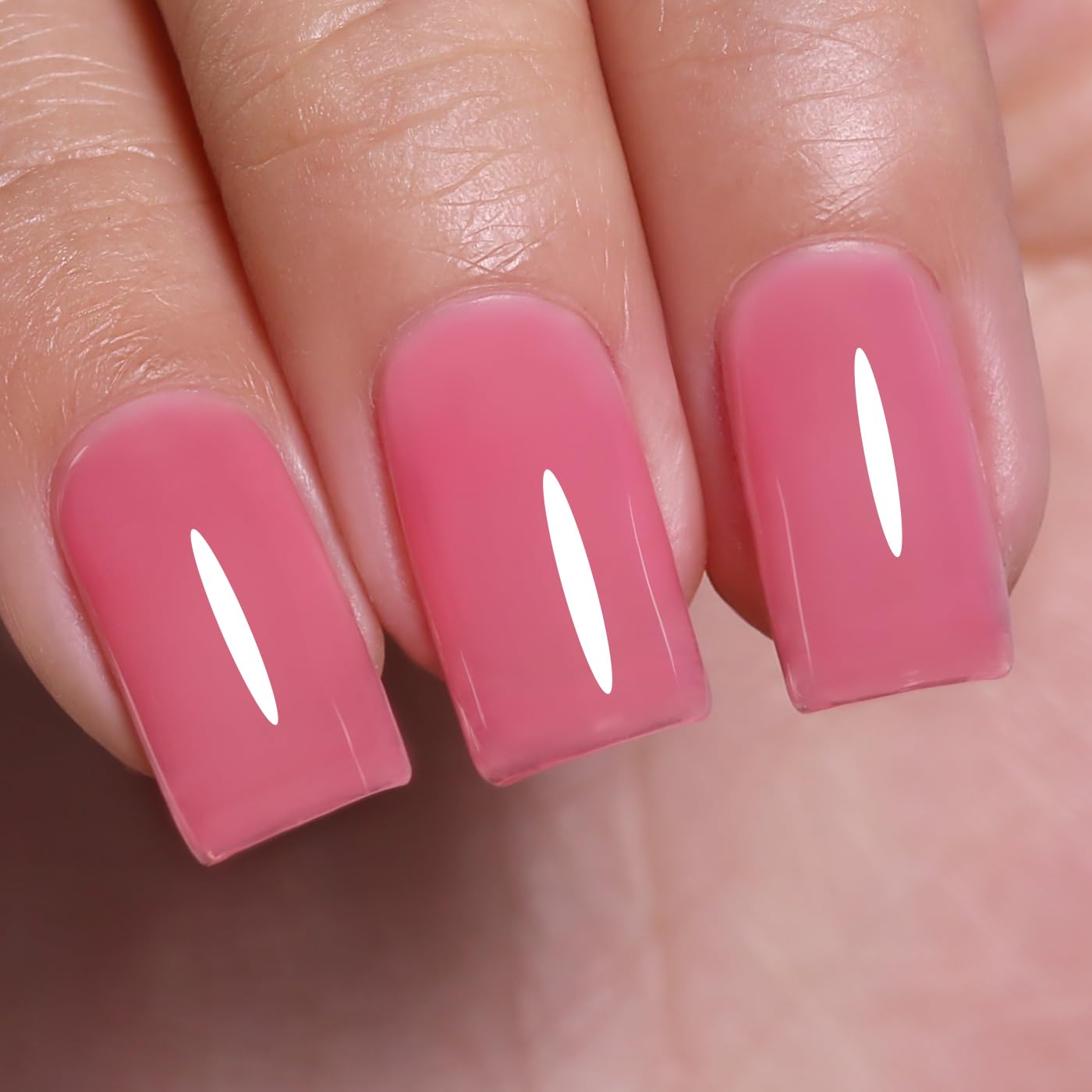 Imtiti Jelly Gel Nail Polish, Rose Pink Sheer Jelly Nail Gel Polish Soak Off UV LED Spring Summer Translucent Art Manicure Salon DIY Design 10ML