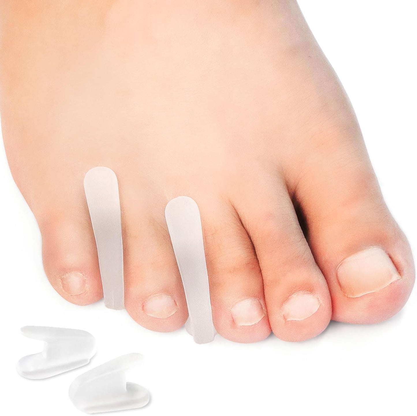Niupiour Medium Toe Separator for Bunion, 10 Pack- Small Silicone Toe Spacer for Women and Men, Flared Design Gel Toe Straightener for Aligning Toes and Correcting Toe, Relief Foot Pain
