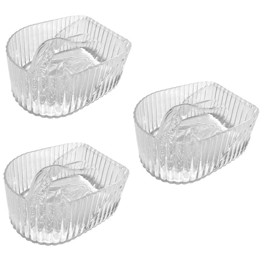 FRCOLOR Glass Nail Soaking Bowl Set 3Pcs for Manicure Nail Polish Remover and Gel Soak off Hand Soaker Bowls for Salon and Home Use 5.78X4.33X7.38 Inches