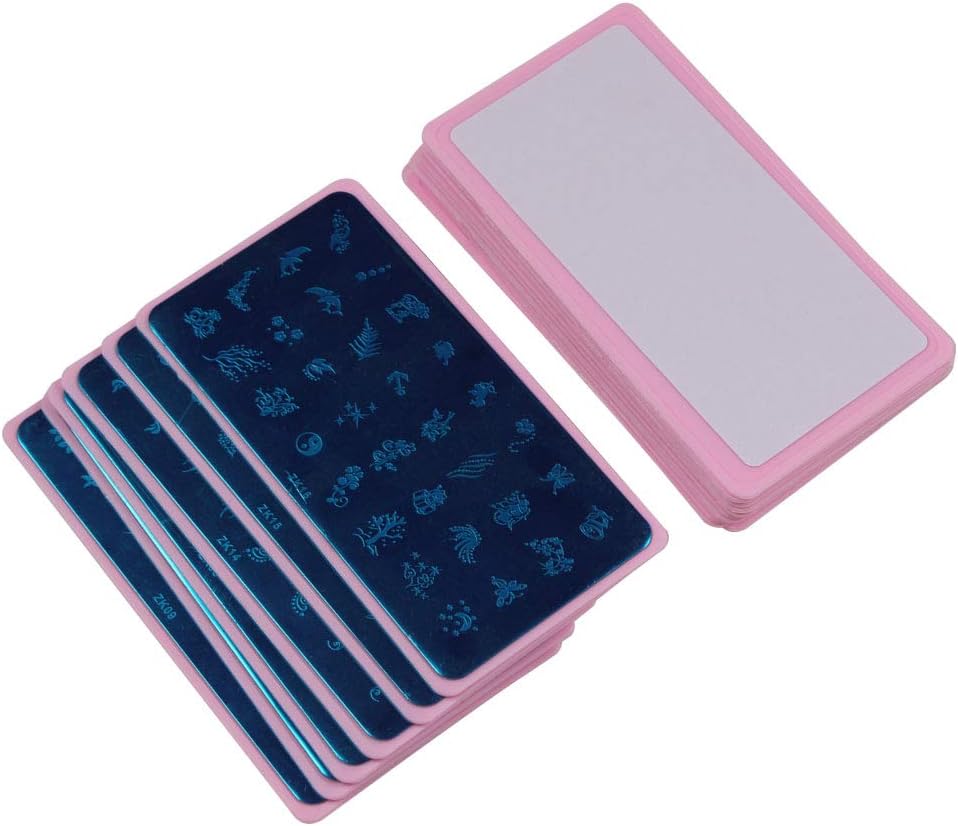 15pcs 12X6cm Nail Art Soft Stamping Protective Pink Color Stamper Rectangel Stamp Holder