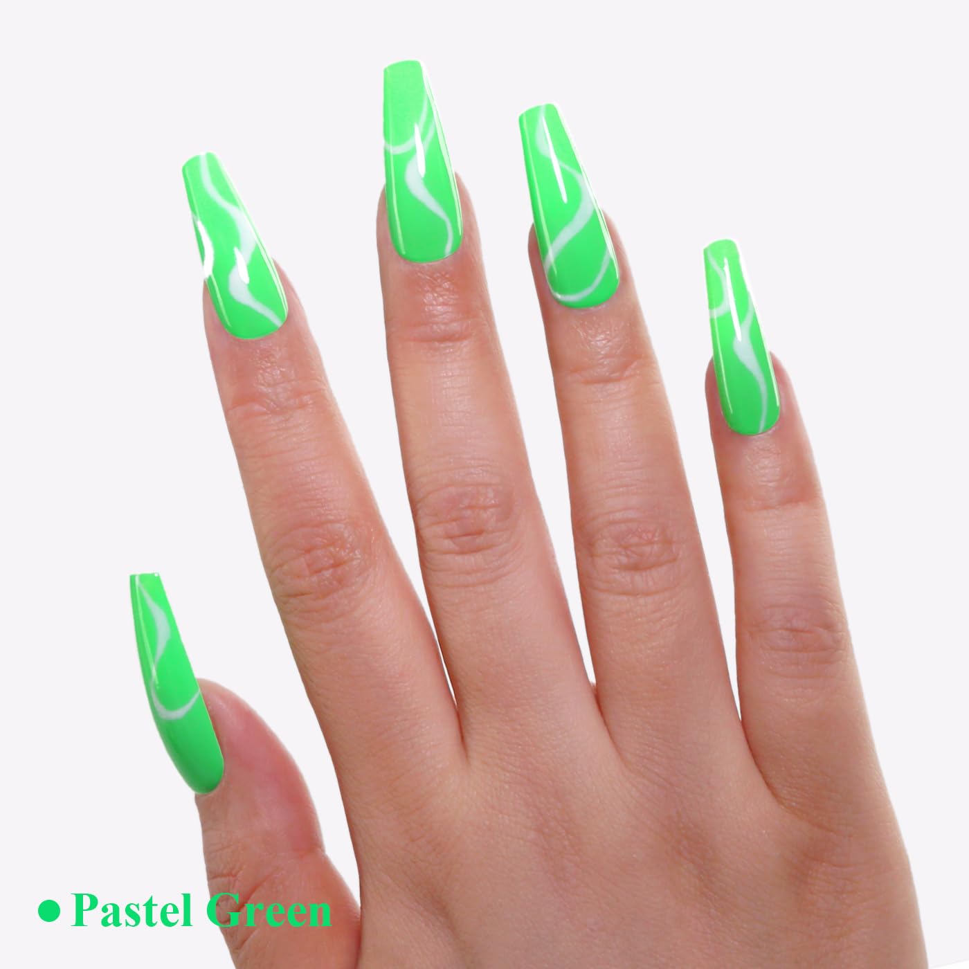 Imtiti Green Gel Nail Polish, Pastel Green Gel Polish High Gloss Soak Off UV LED Spring Summer Art Manicure Salon DIY Design 10ML
