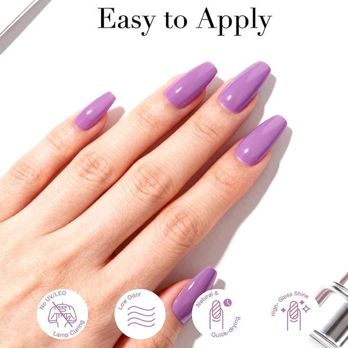 AZUREBEAUTY Nail polish，Purple Lavender Quick Dry Complete Natural Super Lustrous Nail Enamel Polish,Professional for DIY Manicure