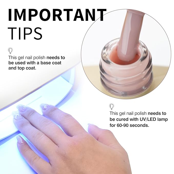 CANNI Nude Pink Jelly Gel Polish – 9ML Translucent Sheer Nude Soak-Off UV/LED Gel Nail Polish for DIY Manicure or Salon Use