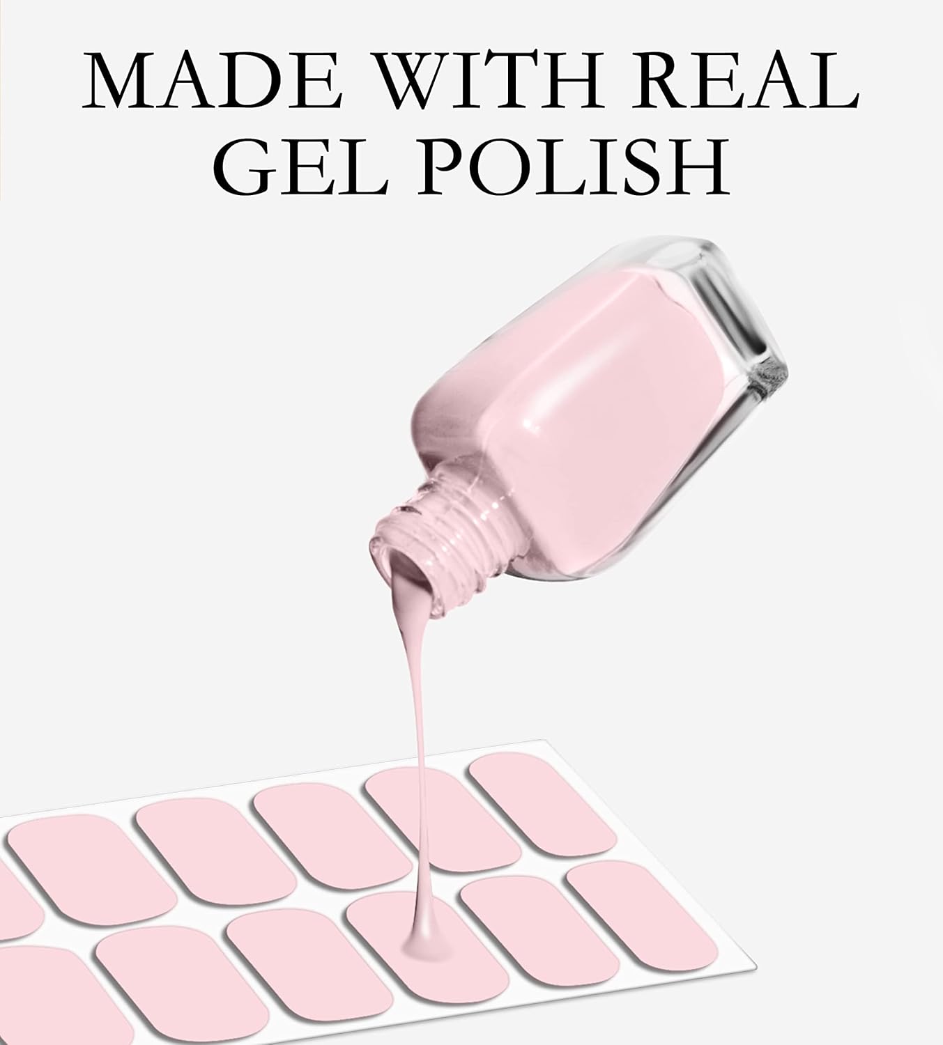 Nail Polish Strips Long Lasting, 20Pcs Wraps, Easy Apply& Remove Salon Quality Gel Nail Stickers (Passed Rose Pink)