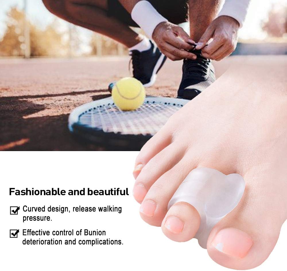 Welnove - 10 Pack Toe Separators Gel Toe Spacers Bunion Corrector（1st/2nd Toe) and Spreader for Bunions, Overlapping Toes and Drift Pain Relief Pads - Clear