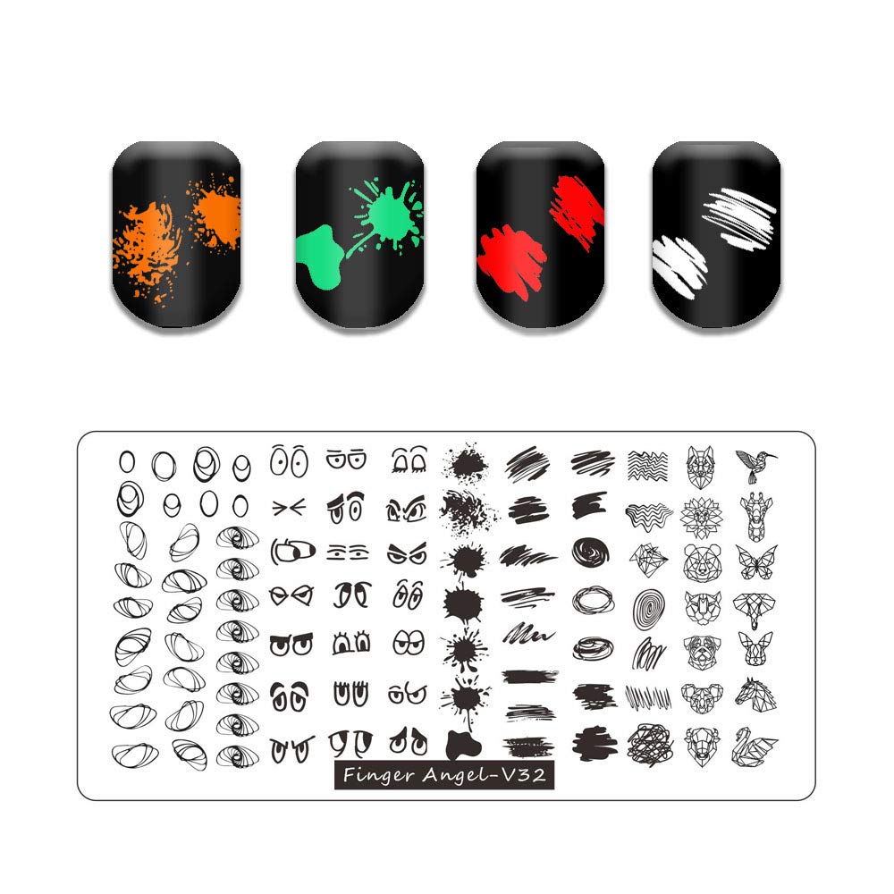 13pcs Stamping Nail Art Plates Set with 2 Stamper, 2 Scraper, Storage Bag - Leaves, Flowers, Animal Nail Plate Templates