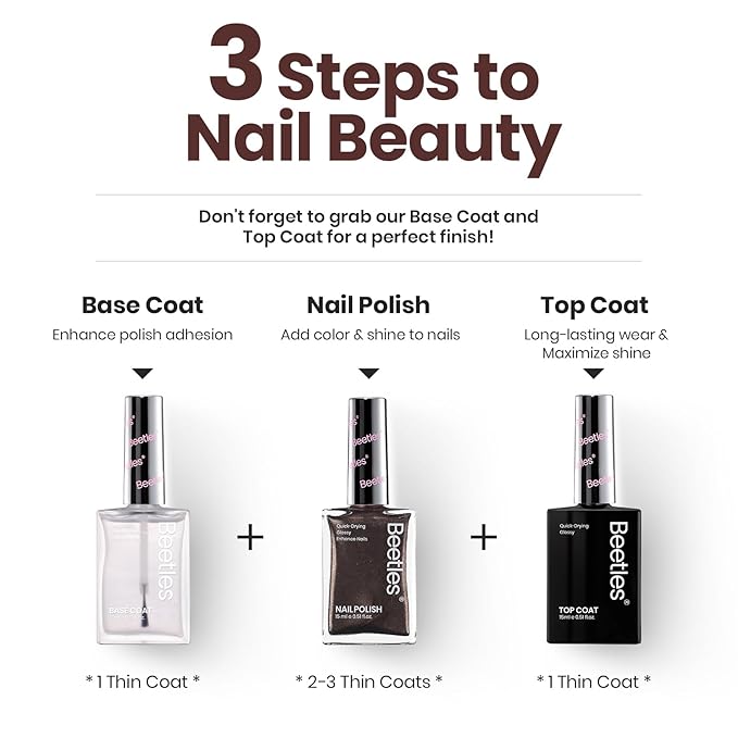 Beetles Nail Polish, 15ml Hot Toddy Naughty Nail Polish Gilded Vintage, Glitter Chocolate Color Luxury Fast Drying & Long Lasting Nail Lacquer Shimmer Art Effect for DIY Nail Salon-Quality Results