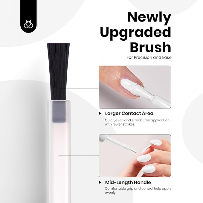 beetles Balck and White Gel Polish, Monochrome Aesthetics Hema-Free Black and White Color Gel Set, 2 Pcs 15ml Polish Soak Off Led French Nail Art Manicure Salon Diy at Home