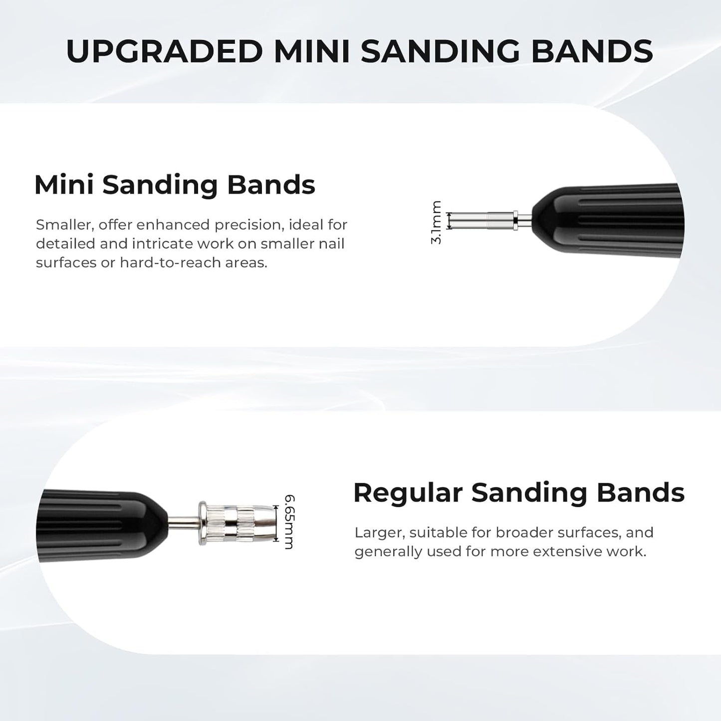 Lavinda Sanding Bands for Nail Drill with 3.1mm Mandrel Bit, 80 Piece Set Mini Small Sanding Bands Nail Drill Bits for Acrylic Nails Gel Manicures and Pedicures (120 Grit, Black)