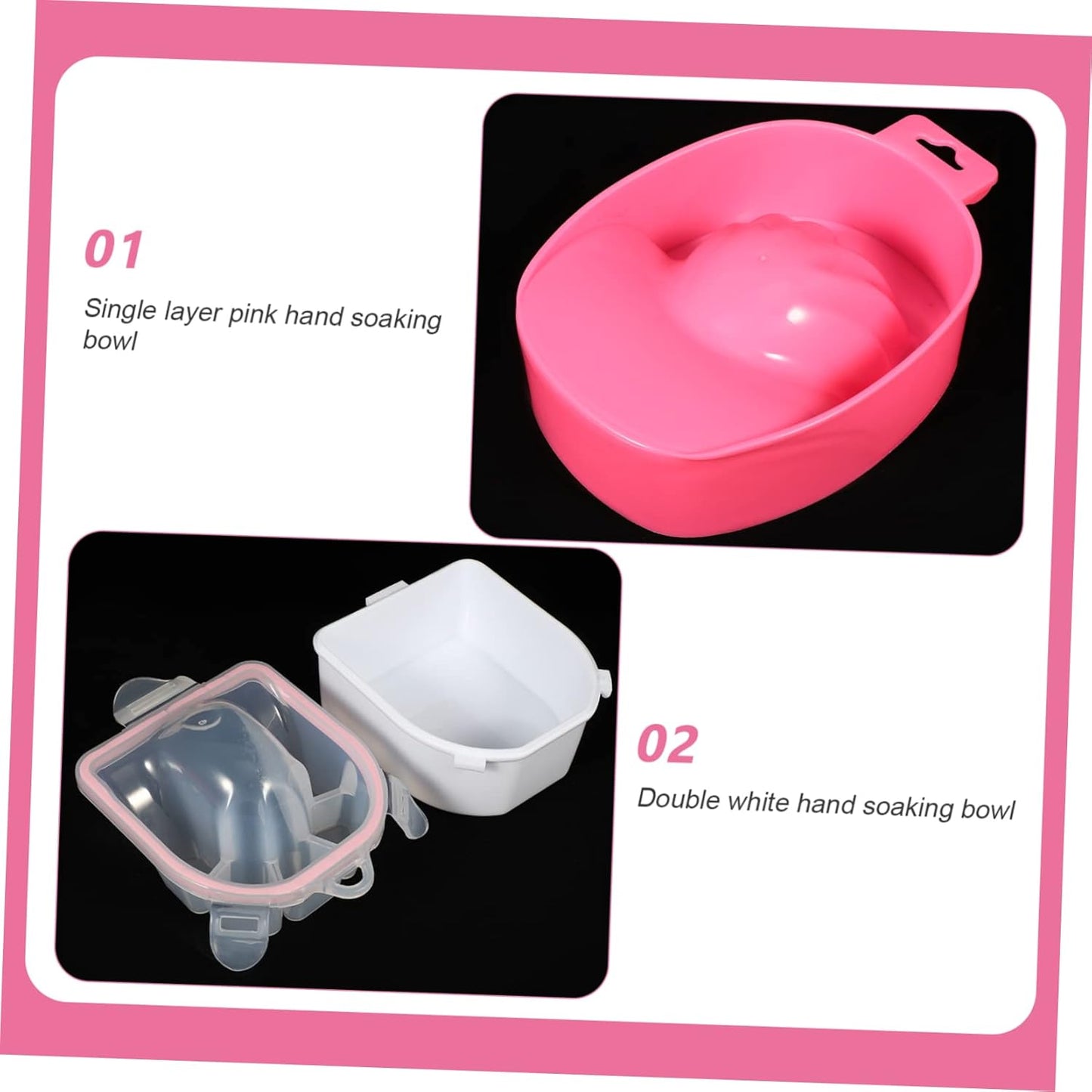 2pcs Nail Soaking Bowls for Manicure Spa Nail Art Tool for Soaking for Home Diy and Professional Use Comfortable Care