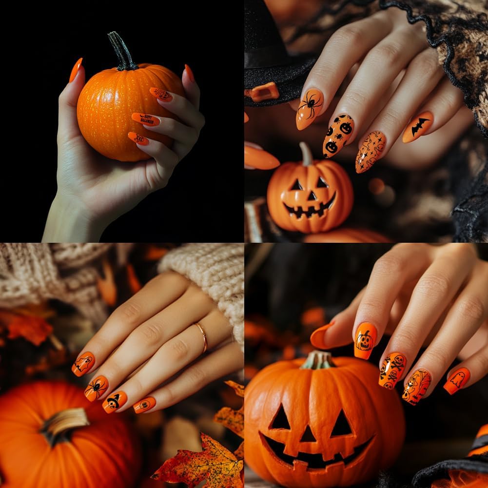PH PandaHall Halloween Theme Nail Art Plates 3pcs Skull Ghost Witch Pumpkin Nail Stamping Plate Image Plate Art Design Stamp Templates for DIY Print Manicures Salon Design