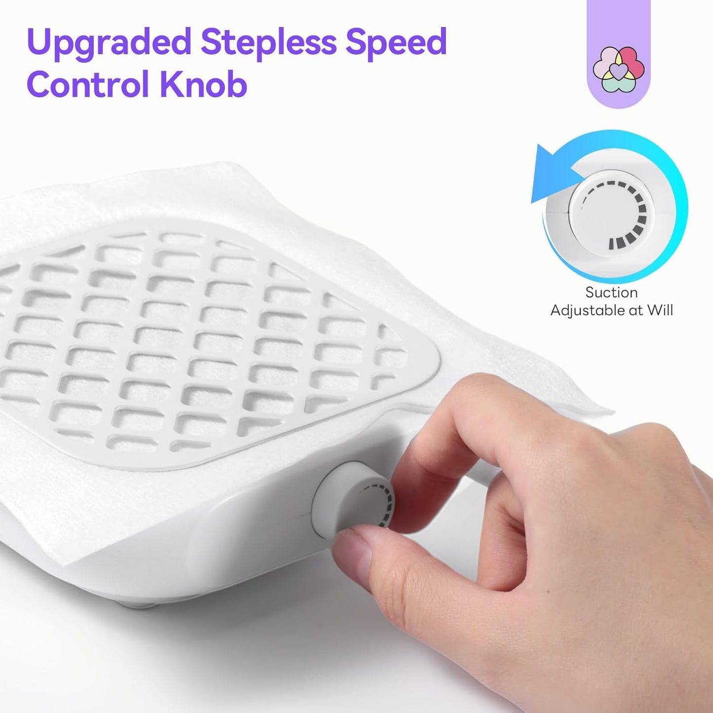 SAVILAND Advanced Nail Dust Collector:5X Stronger Acrylic Dust Collector Nail Tech & Powerful Suction Nail Vacuum Dust Collector for Nail Tool 6000 RPM Nail Tech Must Have Speed Nail Dust Fan for Home