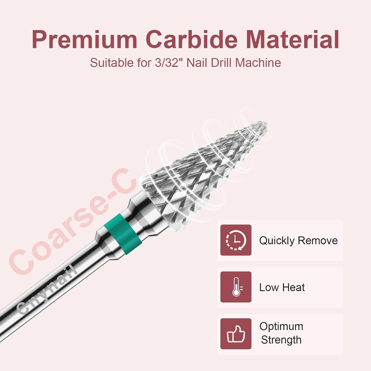 3/32" 2PCS Clean Umberllas Bits Coarse Grit Carbide Cuticle Cleaner Bit for Electric Nail Drills – Professional Manicure Tool for Nail Salons and Home Use (C Grit. Silver)