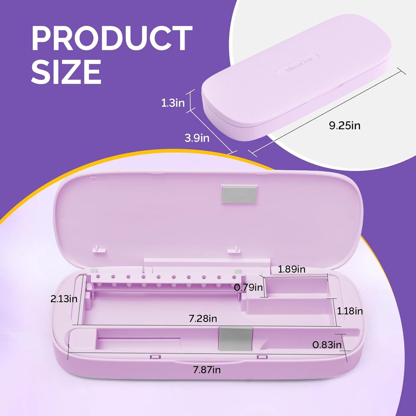 [2025 Upgraded]MelodySusie Acrylic Nail Tool Storage Box,Portable Dustproof Stand Displayer Holder Organizer Container Manicure Efile Accessories Nail Drill Kit Case,Travel Salon Home,Purple(Only Box)