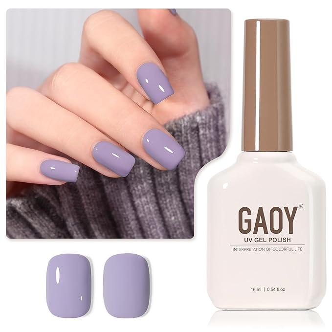 GAOY Purple Gel Nail Polish, 16ml Soak Off Gel Polish, UV Light Cure for Nail Art DIY Manicure at Home, 2022 Muted Purple