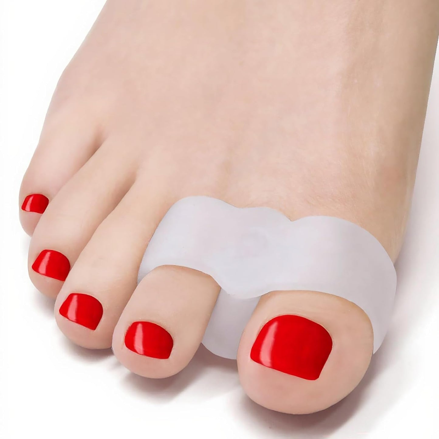8pcs Silicone Toe Separators, Soft Toe Spacers Corrector with 2 Loops for Men & Women Straighten Overlapping Toes